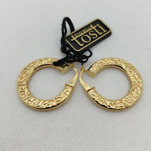 Orecchini cerchio oro giallo 750 Piatti 2.90 gr | Gioiellitosti.it