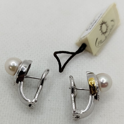 Orecchini con Perle e Brillanti oro 18k | Gioiellitosti.it