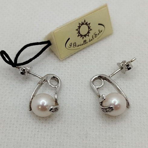 Orecchini con Perle e Brillantini oro 18k | Gioiellitosti.it