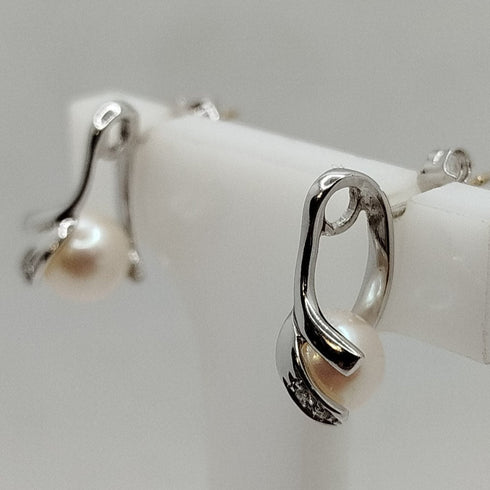 Orecchini con Perle e Brillantini oro 18k | Gioiellitosti.it