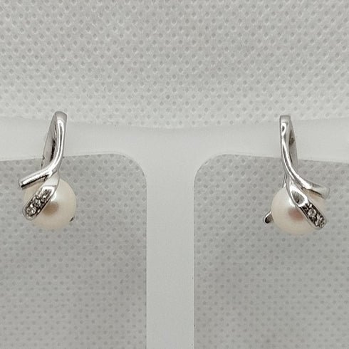 Orecchini con Perle e Brillantini oro 18k | Gioiellitosti.it