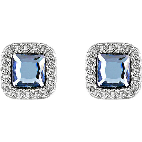 Orecchini Liu Jo LJ1280 quadrati con pietra blu | Gioiellitosti.it