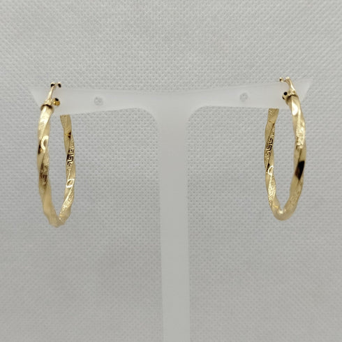 Orecchini oro 18 kt cerchio torchon Diam. 3.0cm 2.20 gr | Gioiellitosti.it