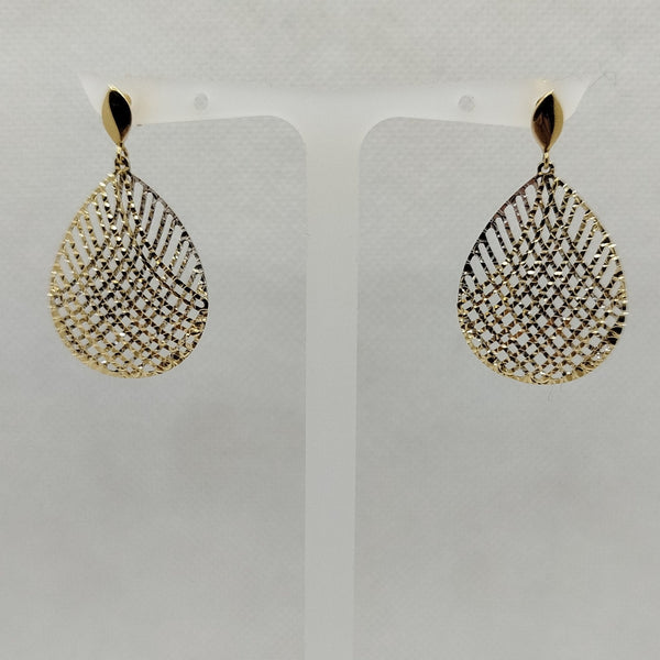 Orecchini oro 18 kt giallo e bianco pendenti 4.30 gr | Gioiellitosti.it
