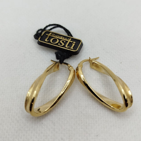 Orecchini ovali oro giallo 18 carati 3.0 gr | Gioiellitosti.it