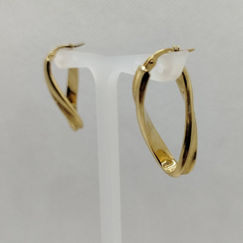 Orecchini ovali oro giallo 18 carati 3.0 gr | Gioiellitosti.it