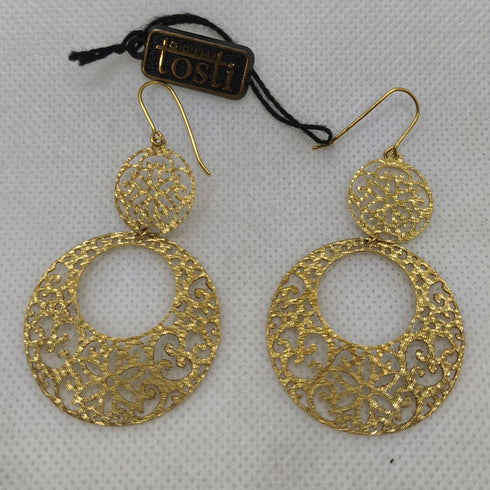 Orecchini pendenti oro 18 kt design arabic 6.40 gr | Gioiellitosti.it