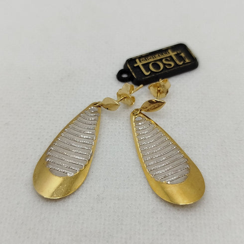Orecchini pendenti oro 18 kt giallo bianco 2.70 gr | Gioiellitosti.it