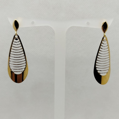Orecchini pendenti oro 18 kt giallo bianco 2.70 gr | Gioiellitosti.it