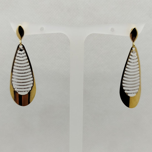 Orecchini pendenti oro 18 kt giallo bianco 2.70 gr | Gioiellitosti.it