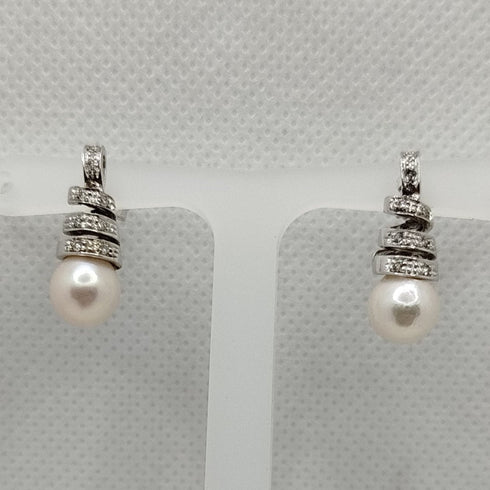 Orecchini Perla e Diamanti oro 18k | Gioiellitosti.it