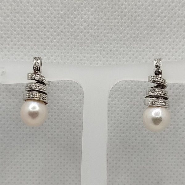 Orecchini Perla e Diamanti oro 18k | Gioiellitosti.it