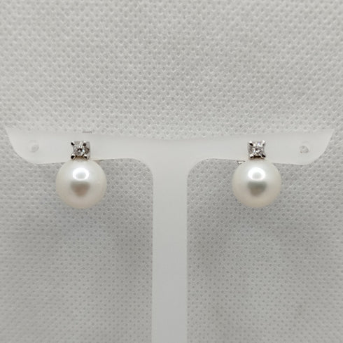 Orecchini Perle con Brillantino Oro 18k | Gioiellitosti.it