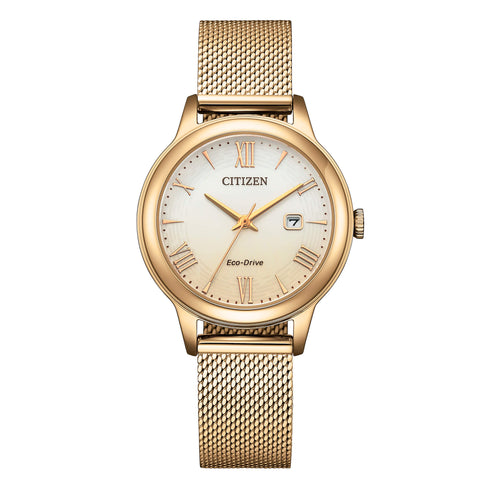 Orologio Acciaio Oro Rosa Maglia Milano Citizen Lady EW2623 - 70P | Gioiellitosti.it