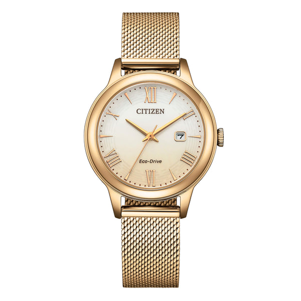 Orologio Acciaio Oro Rosa Maglia Milano Citizen Lady EW2623 - 70P | Gioiellitosti.it