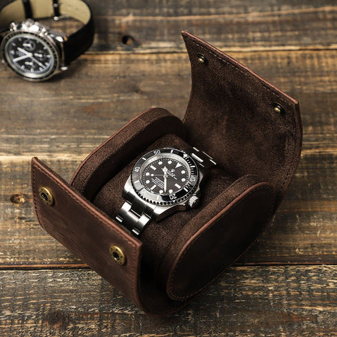 Porta Orologi da Viaggio in Pelle Marrone 1,2,3 Posti | Gioiellitosti.it