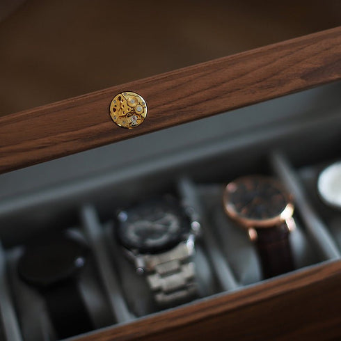 Porta Orologi in legno Noce 5 Unità | Gioiellitosti.it