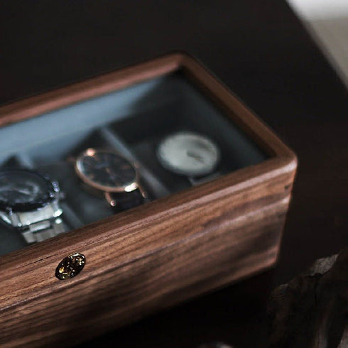 Porta Orologi in legno Noce 5 Unità | Gioiellitosti.it