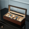 Porta Orologi Uomo – Scatola in Legno 5 Posti Top in Vetro | Gioiellitosti.it
