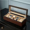 Porta Orologi Uomo – Scatola in Legno 5 Posti Top in Vetro | Gioiellitosti.it