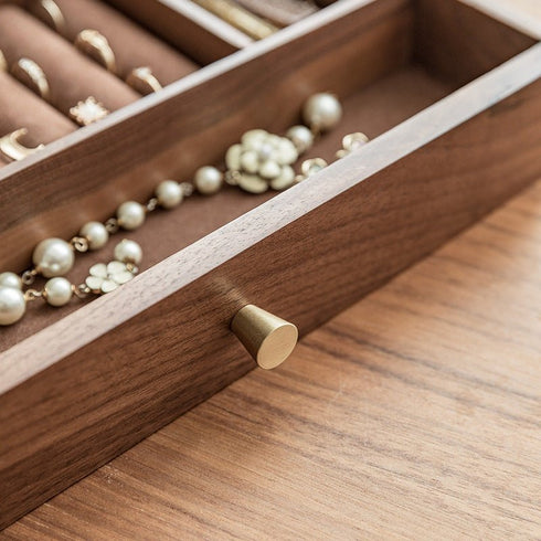 Portagioie con cassetti legno vetro trasparente | Gioiellitosti.it