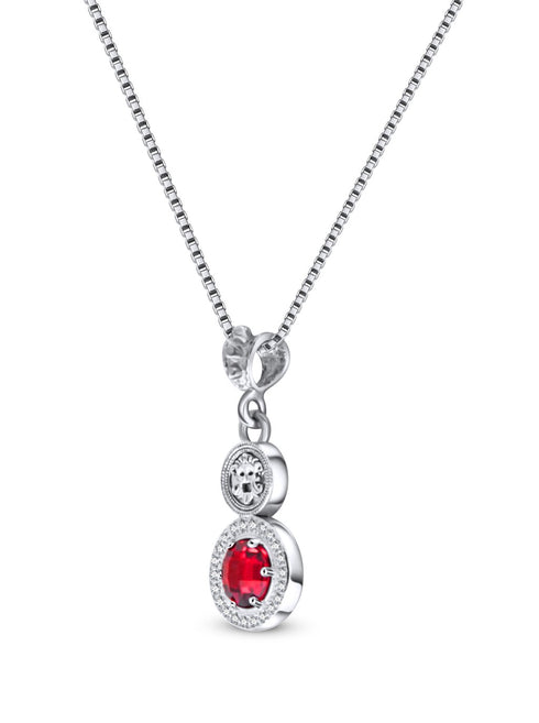 Collana Argento 925 Maschera Zircone Rosso Michele Affidato CL-PH-000011