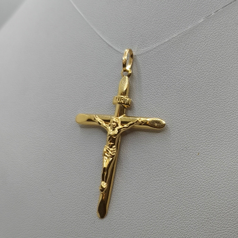 Crocifisso oro 18 kt Cristo in rilievo 1.70 gr