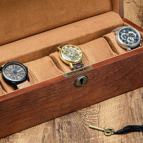 Scatola Porta Orologi uomo Legno Frassino 6 Posti | Gioiellitosti.it