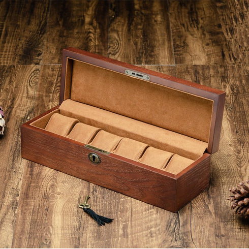 Scatola Porta Orologi uomo Legno Frassino 6 Posti | Gioiellitosti.it