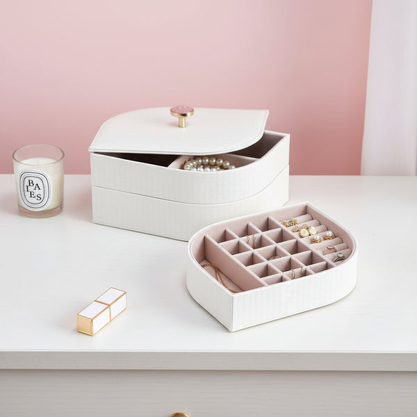 Scatola Portagioie in Pelle 3 cassetti | Gioiellitosti.it