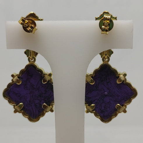 Orecchini Pendenti piastra di Jasper Argento 925 Vitiello | Gioiellitosti.it