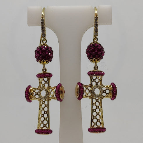 Orecchini Pendenti Croce traforata Argento Vitiello Jewelry | Gioiellitosti.it