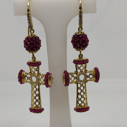 Orecchini Pendenti Croce traforata Argento Vitiello Jewelry | Gioiellitosti.it