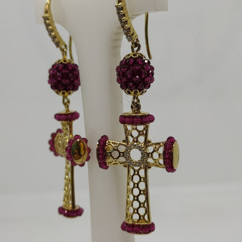 Orecchini Pendenti Croce traforata Argento Vitiello Jewelry | Gioiellitosti.it