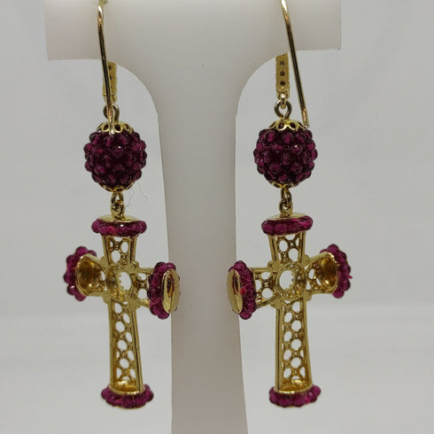 Orecchini Pendenti Croce traforata Argento Vitiello Jewelry | Gioiellitosti.it