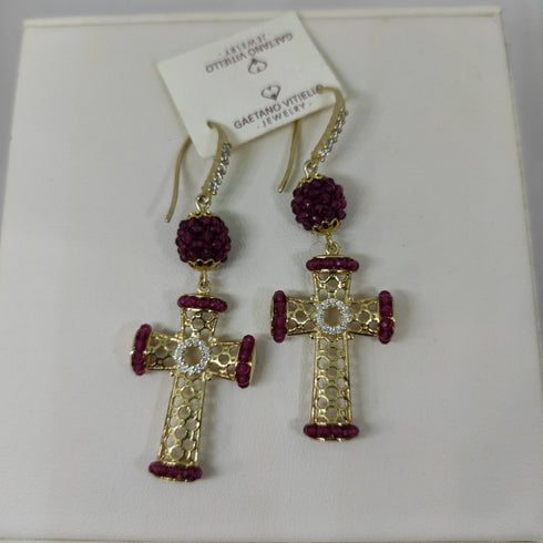 Orecchini Pendenti Croce traforata Argento Vitiello Jewelry | Gioiellitosti.it