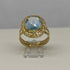 Anello donna oro 18 kt pietra topazio azzurro 3 gr | Gioiellitosti.it