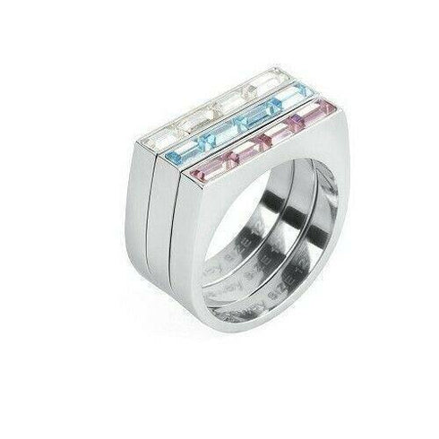 Anello Acciaio 3 Riviere Pietre Colorate Gioielli Brosway BPH31C | Gioiellitosti.it
