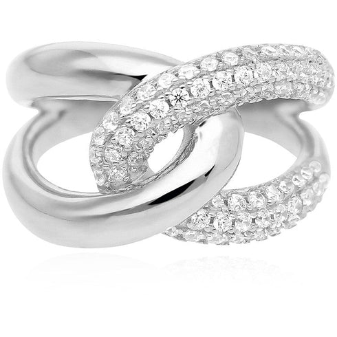 Anello Argento 925 Fascia Zirconi Gioielli Mabina 523181 | Gioiellitosti.it
