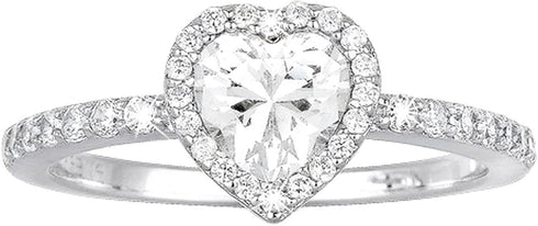 Anello argento 925 Solitario Zirconi Cuore MABINA 523065 | Gioiellitosti.it