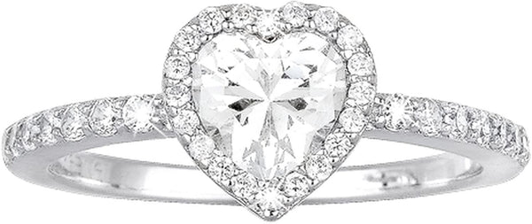 Anello argento 925 Solitario Zirconi Cuore MABINA 523065 | Gioiellitosti.it