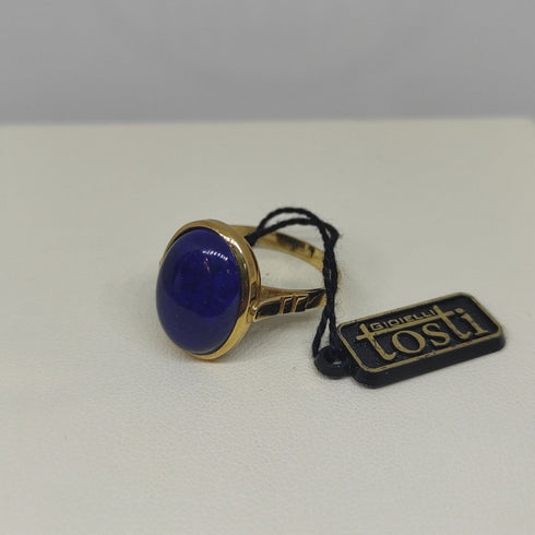 Anello donna oro 18 kt pietra lapislazzuli blu 5,3 gr | Gioiellitosti.it