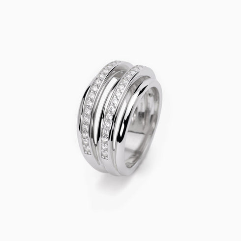 Anello doppia fascia di zirconi Mabina 523268 Argento 925 | Gioiellitosti.it