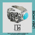 Anello fascia argento 925 e pietra turchese Magna Grecia | Gioiellitosti.it