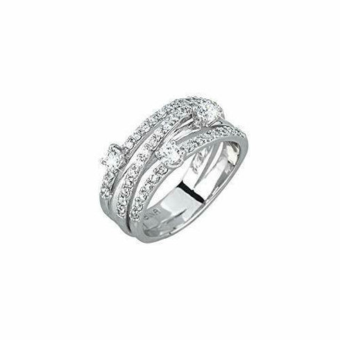 Anello Fascia Argento 925 Zirconi Gioielli Mabina 523039 | Gioielli Tosti