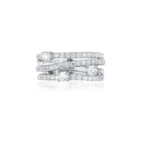 Anello Fascia Argento 925 Zirconi Gioielli Mabina 523039 | Gioielli Tosti