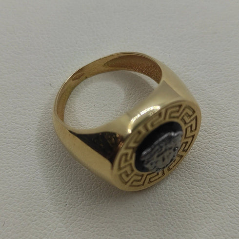 Anello oro 18 kt Donna chevalier con medaglione 5,9 gr | Gioiellitosti.it