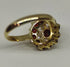 Anello oro 18 kt donna con granato rosso e zirconi forma Fiore | Gioiellitosti.it