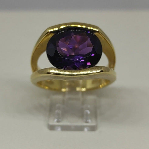 Anello oro 18 kt donna con pietra Ametista 8,6 g | Gioiellitosti.it