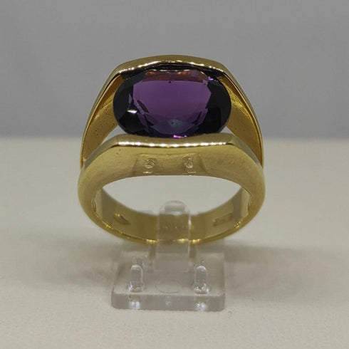 Anello oro 18 kt donna con pietra Ametista 8,6 g | Gioiellitosti.it